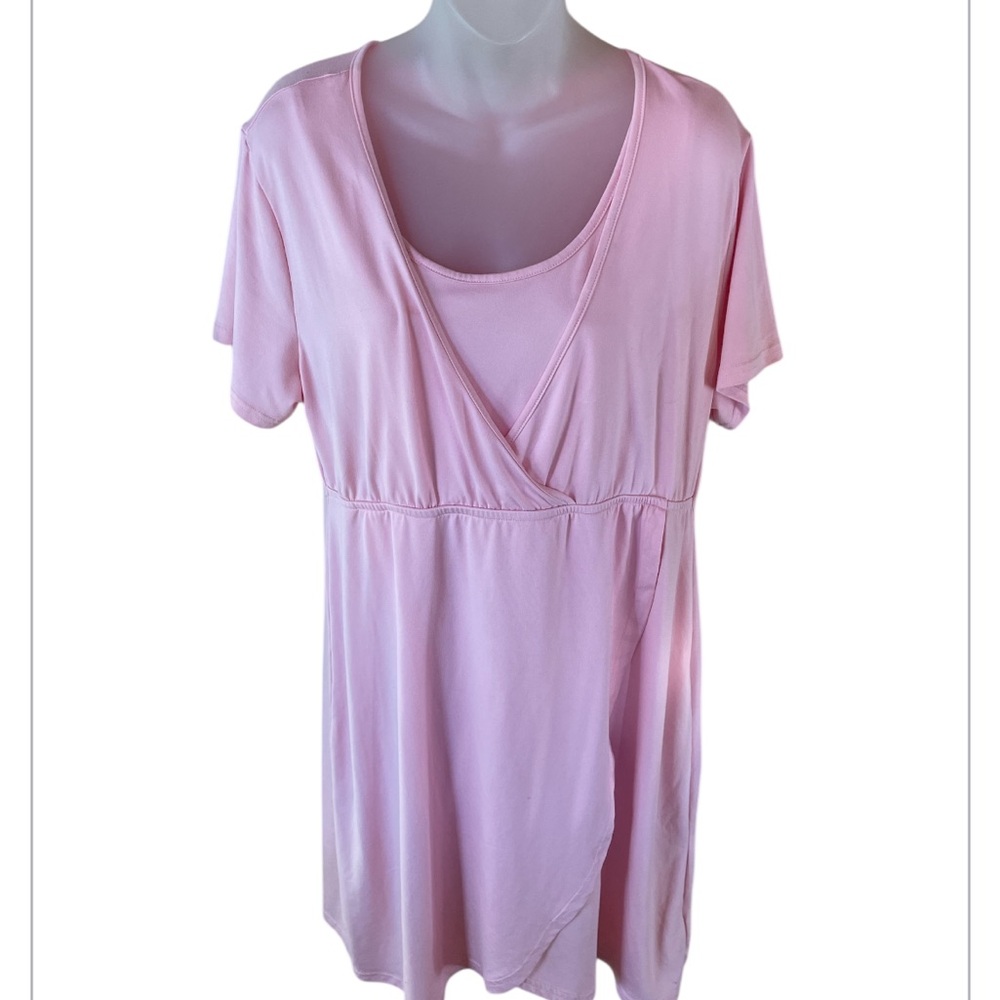 Free Fox nursing dress size large maternity comfy stretch pink dress